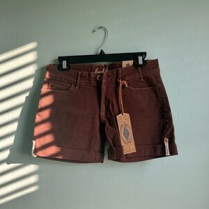 Y2K brown cuffed shorts